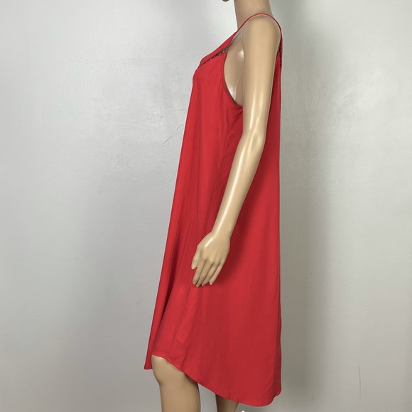 FREE PEOPLE RED TUNIC MIDI SLIP DRESS - Picture 6 of 11